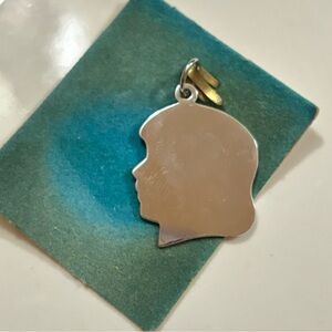 Crea Sterling Silver Girl Profile Charm/Pendant